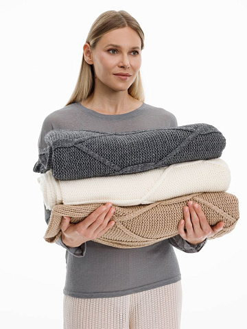 Плед Curve Verve, бежевый меланж - рис 9.